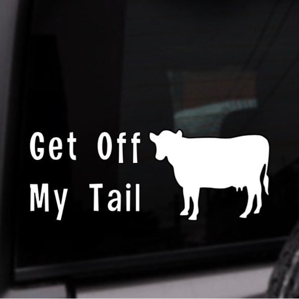 White Cow Car Decal